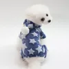 Hundkläder kläder vinter pyjamas fyra ben fleece isolering stjärna mönster design husdjur bär vackert mode för att hålla varm kallt