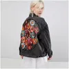 Chaquetas para mujeres jsxdhk streetwear bordado floral bordado de mezclilla