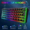 Teclados Combinação de várias cores 61 key USB Wired RGB 60% Game de computador Mini Black Keyboardl2404