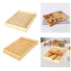 Decorative Figurines Bread Cutting Board Wood Removable Crumb Catcher Bakery Cake Tray Slicer For Cafe Shop Parties