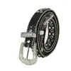 Ceintures de ceinture britannique en strass punk ceinture cloutée pour les filles