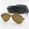 Fashion Round Sunglasses Eyewear Sun Sun Designer Brand Matte Tortoise Frame Brown 62mm Glass Lenses For Mens Womens with Zipper Box