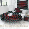 Beddengoed sets beddingoutlet geometrie dekbedovertrek honingraat kolen ronde gat rood licht polyester dekbed set met pilowcases