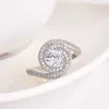 Liefde ringen paar designerkaart nieuwe volledige diamant zirkon spinnen mode dames verlovingsring met logo