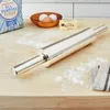1Pcs Stainless Steel Fondant Rolling Pin Non-stick Pizza Noodles Cookie Cake Roller Kitchen Roller Easy Dough Rolling Toolfor non-stick dough roller