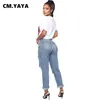 Damesjeans CM.2024 Summer Fashion Casual gescheurde Straight Women Street Denim Pants Classic Ins -broek