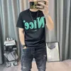 2024 Nieuwe T-shirt T-shirt met korte mouwen Instagram Trendy Letter Afdrukken Slim Fit veelzijdige casual bovenkant