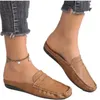 Casual Shoes Round Toe Slip-On Women's Flat till försäljning 2024 Fashion Solid Loafers Winter Short Plush Stor storlek