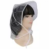 Raincoats 1x Simple Transparent Rainproof Sunscreen Hat Women Foldable Fashion Raincap Hairstyle Protector Cap Plastic Bonnet Rain Gear