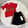 Barn designer pojkar flickor mode tryckt set t-short shorts baby casual barn sportkläder 2 stycken storlek 90 cm-150 cm b12