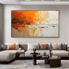 Минималистская абстрактная масляная живопись на холсте 100% оранжево -белый белый белый белый холст стены на стенах апельсин и черное текстурированное искусство для домашнего декора