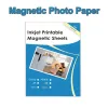 Brosses papier photographique magnétique A4 4R Pâte magnétique Impression à jet d'encre Photo Paper Glossy Matte Stickers Diy Fridge