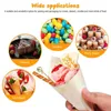 Disposable Cups Straws 100 Pcs Container Veneer Roll Ice Cream Snack Containers Wooden Product Food Cones Plastic Cup