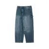 Jeans de jean denim perforé pour le pantalon de mendiant de drapar lâche de nouveau tube droit de printemps, pantalon décontracté