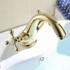 Badkamer wastafel kranen moderne gouden messing bassin kraanstijl ijdelheid mixer tap dek gemonteerd GZ7304K HY-808