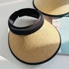 Berets Sun Protection Straw Hat Trendy Visors UV Empty Top Large Eaves Beach