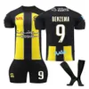 Saudi Jeddah Jersey United Size Benzema Jersey Adult and Children s Sportswear Set Portswear ET