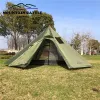 Skyddsrum 34 person ultralätt utomhus camping teepee pyramid tält stort stavlöst tält ryggsäckande vandringstält markiser skydd