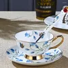 Kopjes schotels 200 ml luxe bot china koffie elegante bloem theekopje top-grade theekop met schotel en lepel Europese set drinkware