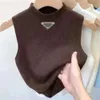 Femmes pour femmes gilets réservoirs de créateur de créateurs décontractés sans manches en tricot manteau fashion extérieur