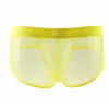 Underpants Men Intwear Trans Pace Hollowunder Briefs Bulge Fashion Bash Waist ha sollevato un breve Lingerie Sexy Intima