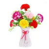 Decorative Flowers 38CM Artificial Flower Plastic Carnation Bouquet Home Decoration Silk Vase Arrangement Accessories