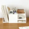 THIETS Creative ABS Desk Organizzatore Porta di stoccaggio Desktop Penna Pennello Distintivo Badge Box Stationery Office School Forniture per studenti