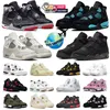 Box Men 4 Basketball Shoes 4S 여성 운동화 검은 고양이 자란 상환 Robin Blue Thunder Midnight Sail Military Black Cool 회색 스포츠 트레이너