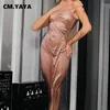 Casual klänningar cm. Kvinnor 3D kropp tryckt spaghetti rem bodycon midi maxi klänning 2024 street mode sexig fest vestidos kväll