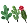 Fiori decorativi 3 pezzi Emblemi da giardino Inserti in pale di palo acrilico in legno Punte segni macinati Ornament Decorazione da esterno Cactus