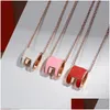 Colliers pendentifs Lettre de créateur Collier LOVE Collier Luxury Baines de bijoux pour femme Pendants Chaîne de liaison hautement Qualité avec Box Drop Deliv OTMY3