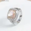 Cluster Rings Yysunny Classic Twist Ring для женщин инкрустается синим топазом цветовой циркон модные хип -хоп ювелирные аксессуары банкета подарка на день рождения L240402