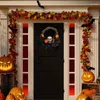Decoratieve bloemen Halloween-kranshanger 18-inch decoraties voor deur handgemaakt met ingebouwd LED-lichtonderdeel
