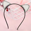 10st/Lot Children Headwear Rhinestone Pearl Cat Ear Headband Hårtillbehör Barn Baby Girls Head Hairband Pography Props 240325