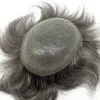 Toupees Grey Hair V looped Remy Human Hair Thin PU Toupee Thin Skin Base Hair Piece For Men