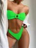 Women's Swimwear 2024 Sexy Fashion Cut-out Bra Split Bikini Set Swimsuit