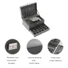Display New Grey 3layer Flannel Jewelry Organizer Box Necklaces Earrings Rings Display Holder Case for Women Large Capacity