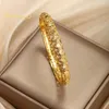 Bangle Shining U Chinese Style Dust-Out Gold Kolor for Women Fashion Jewelry Gift