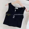 Lettere di lusso giubbotti ricamati donne serbatoi a collo top in tessuto top in tessuto da donna magliette