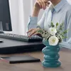 Vasi Nordic Flower Vase Spirale Decorativo Twist Tabletop Pampas Pentola estetica decorazione della stanza Desktop Jar