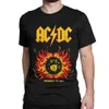 T-shirts masculins AC DC Back in Black Mens T-shirts Rock Band Novelty Tee Shirt Short Crew Crew Necy T-shirt Cotton Plus taille Tops 2443