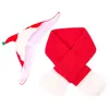 Hundkläder husdjur juluppsättning hattar termiska tillbehör för husdjur huvudtäck hundar halsduk dekor kit flanell varm