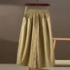 Wäsche reine Baumwolle lässige elastische Taille Aline Rock Frauen zeigen dünne Temperament koreanische Mode vielseitige Single Breauzed 240327