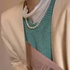 패션 간단한 진주 목걸이 하트 모양의 펜던트 여성 파티 웨딩 럭셔리 쇄골 체인을위한 꽃 진주 목걸이