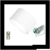 مصباح الجدار LED SCONCE MOUNT RGB USB القابلة لإعادة الشحن 360 ﾰ تدوير الضوء اللاسلكي لسرير السرير الأبيض إسقاط التسليم المنزل لوازم الفندق D OTPC0