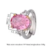 Anillos de racimo tendencia tendencia recortada 10 14 mm topacaz amatista tourmaline anillo gemstone laboratorio diamante para mujeres regalo de joyería fina