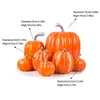 Party Decoration 7st Halloween Artificial Pumpkins Decer Mix Simulation Autumn Diy Dekorationer för Thanksgiving Supplies