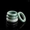 Cluster anneaux de 6,5 mm de largeur naturel de jadeite vert naturel anneau chanceux pour le cadeau de l'homme avec certificat de luxe jade jade