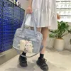 Drawstring Moda Çantaları Japon omuz çantası Kolye Messenger Crossbody Tecesi ile Üniversite Öğrenci Kızlar İçin Sevimli Tote Çanta