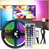 Paski LED 5M/10M Pasek RGB USB 5050 SMD LEDS LIGEK 44 KLEY Kontroler Light z zdalnym komputerem komputerowym na ścianę TV TV Backlig DH7wi